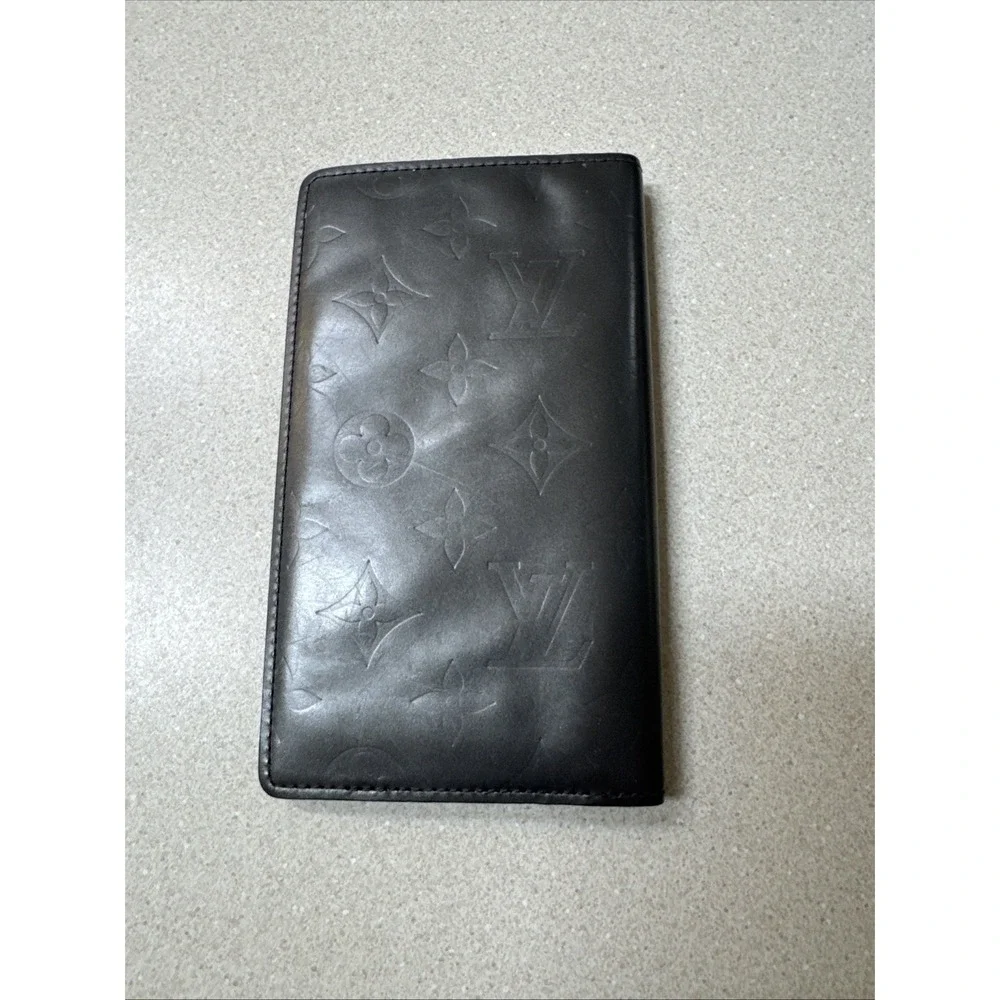 Louis Vuitton Monogram Glace Port Bié Monnaie Wallet Checkbook Cover And Atlas
